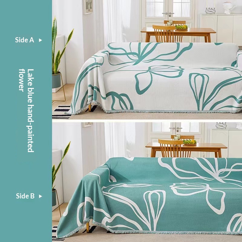 Simple Floral Sofa Cover And Cushion