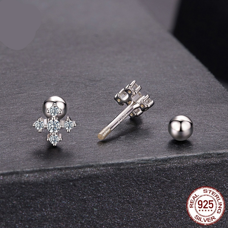 Elegant S925 Sterling Silver Earrings With Platinum Plating