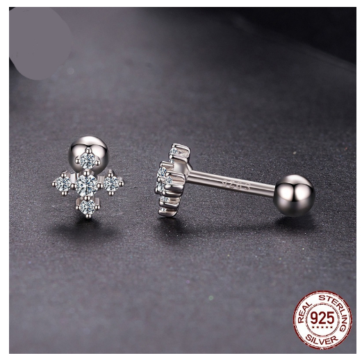 Elegant S925 Sterling Silver Earrings With Platinum Plating