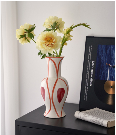 Retro New Chinese-style Ceramic Jar In Wabi-sabi Style Sophisticated Floral Arrangement For Dried Peonies Table Centerpiece