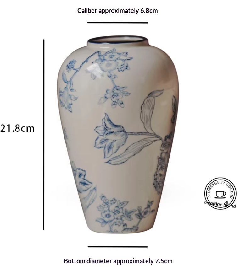 Chinese-style Beauty Vase Ceramic Flower Vase Floral Arrangement Vessel