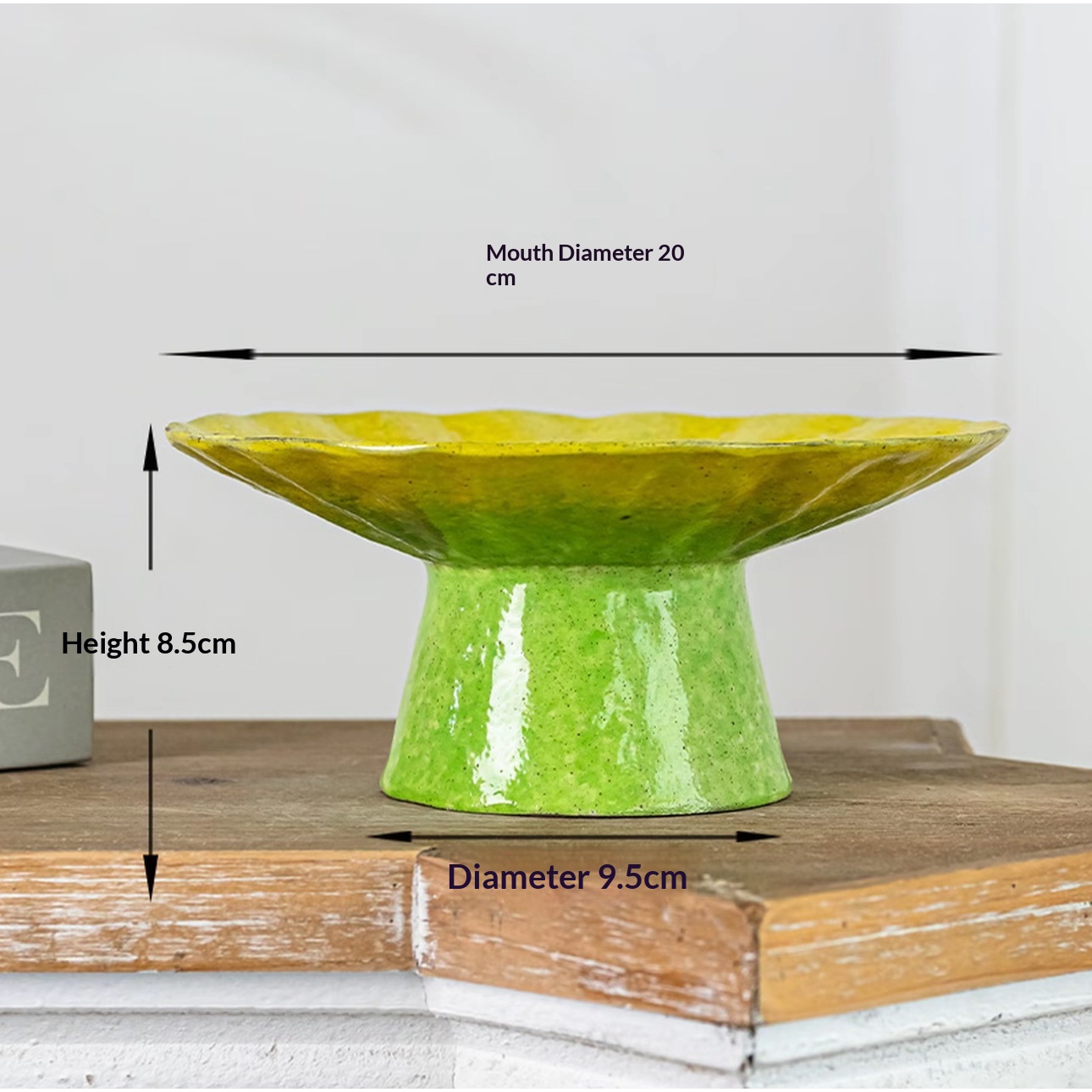 Handmade Ceramic Tray And Flower Pot Featuring A Hand-painted Citrus Motif