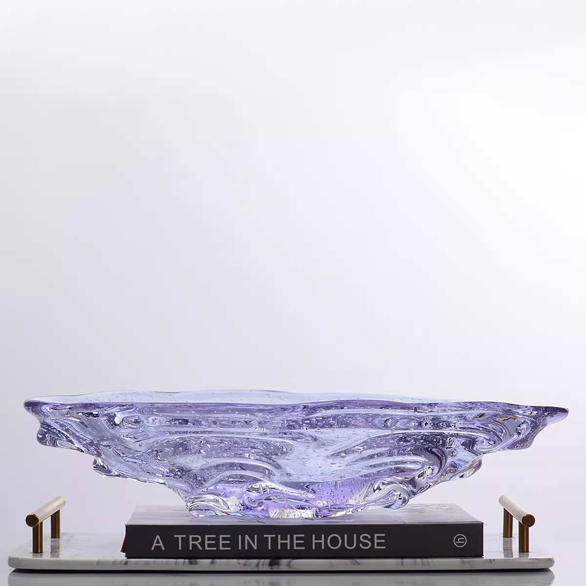 Light-luxury Violet Boat-shaped Fruit Bowl Ornament