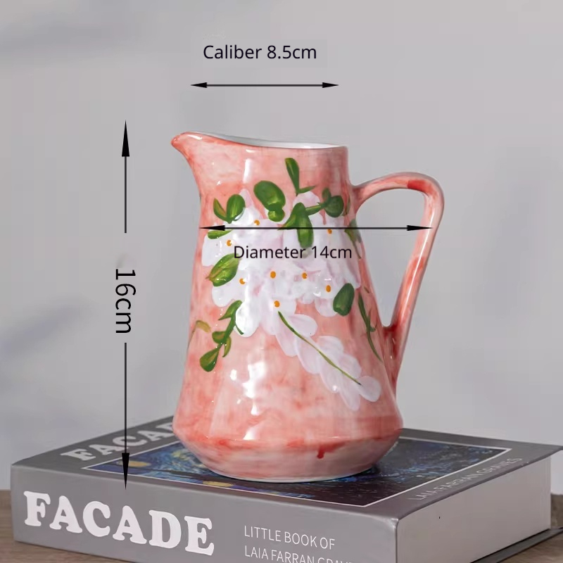 Hand-painted Ceramic Flower Teapot Ornaments For Home Living Room Tea Room And Entryway