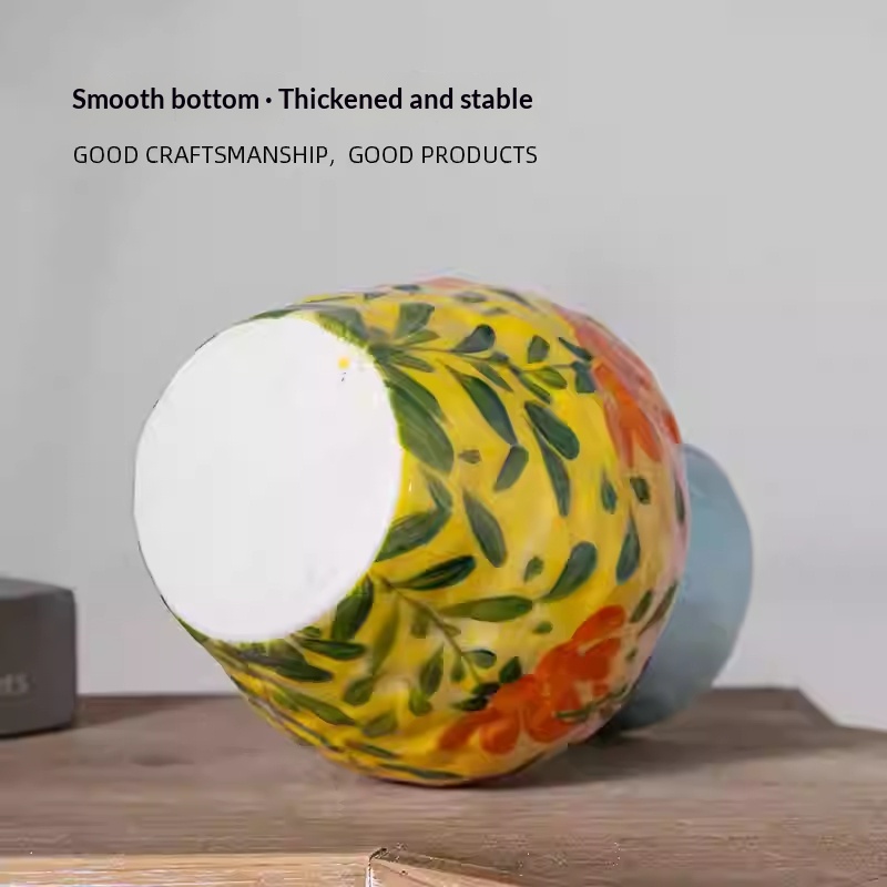 Hand-painted Ceramic Flower Teapot Ornaments For Home Living Room Tea Room And Entryway