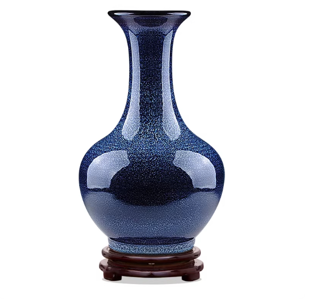 Chinese-Style Kiln-Changed Vase Office Decorative Piece
