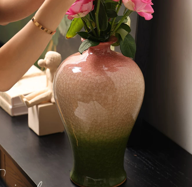 Floral Arrangement Ceramic Vase For The Living Room Or Entryway