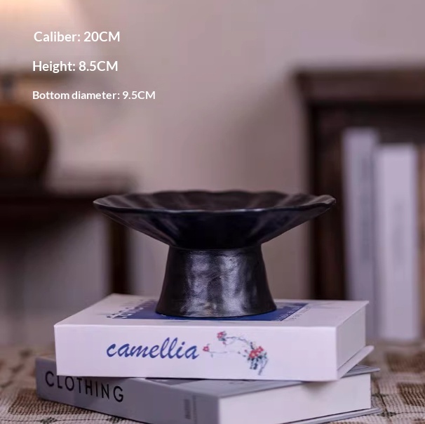 Handmade Ceramic Tray And Flower Pot Featuring A Hand-painted Citrus Motif