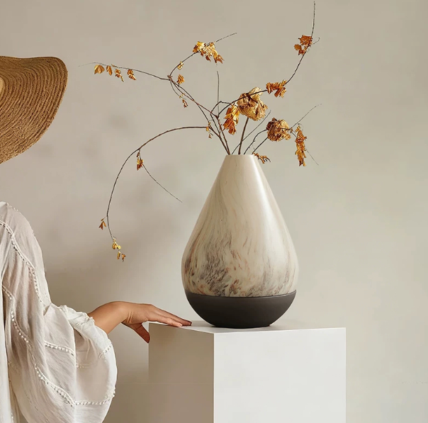 Nordic Ceramic New Stone-Texture Vase Ornament