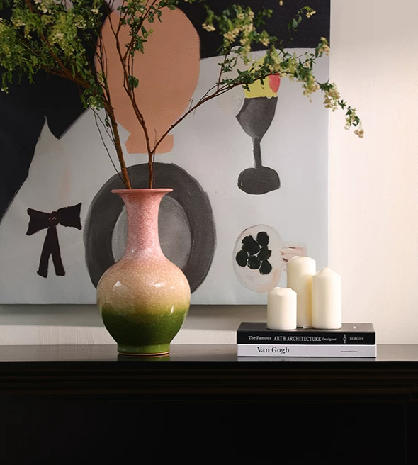 Floral Arrangement Ceramic Vase For The Living Room Or Entryway