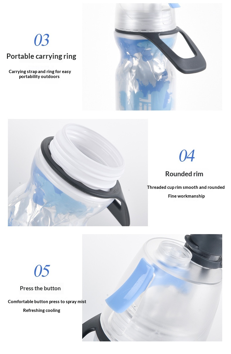 Outdoor Sports Water Bottle With Double-Walled Insulation For Cold Drinks And Spraying