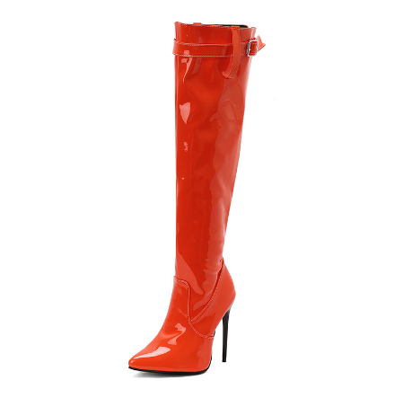 Womens High-heeled Pointed-toe Above-the-knee Thigh-high Boots