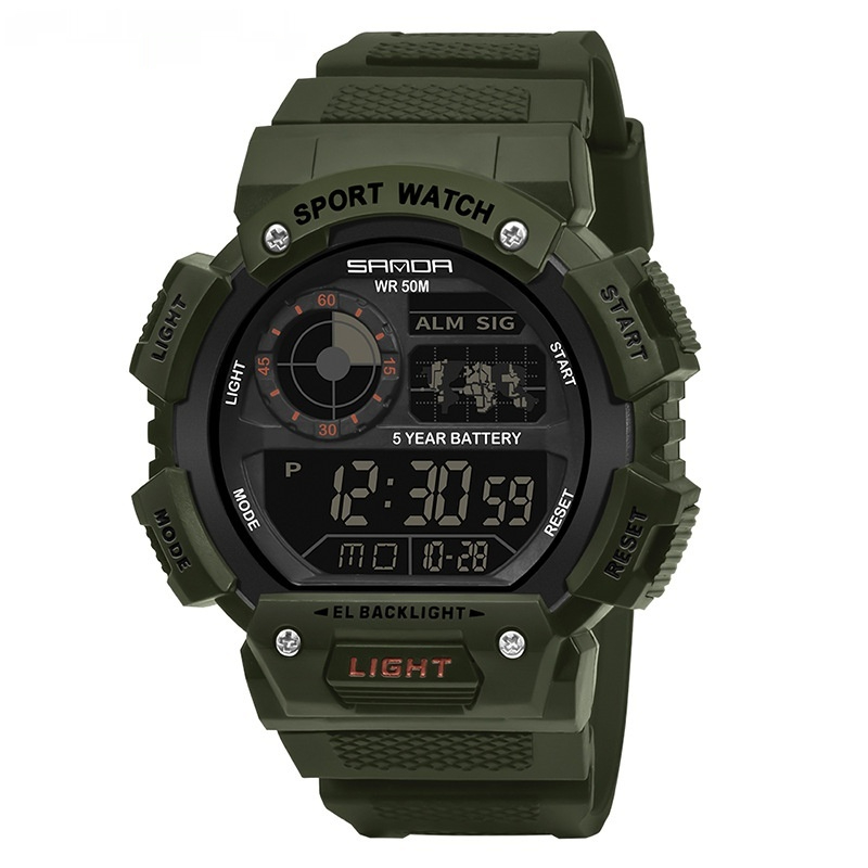 Multifunctional Water-resistant Luminous Single-display Digital Watch For Sports