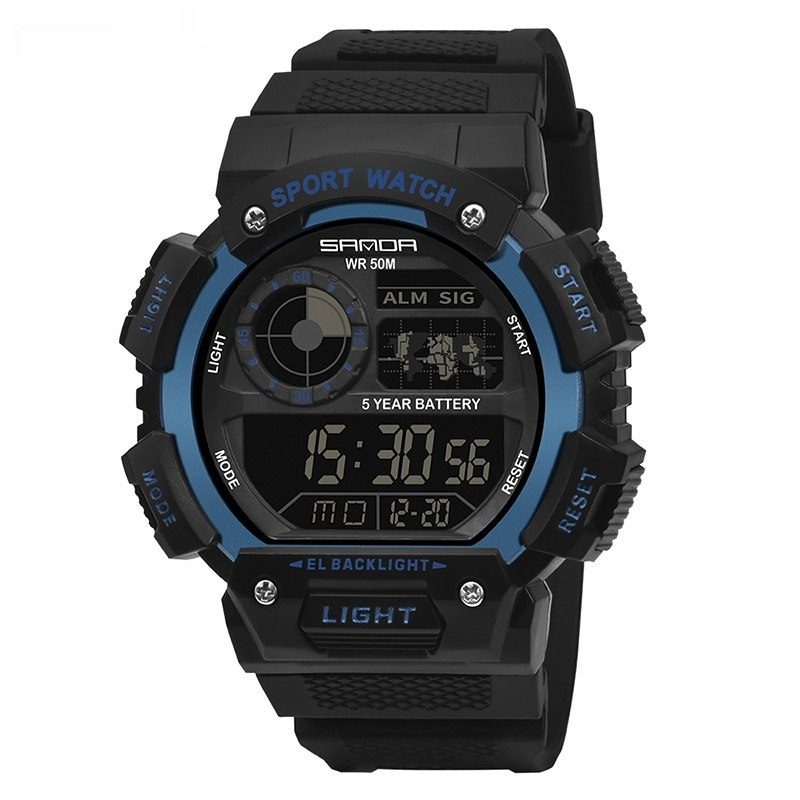 Multifunctional Water-resistant Luminous Single-display Digital Watch For Sports