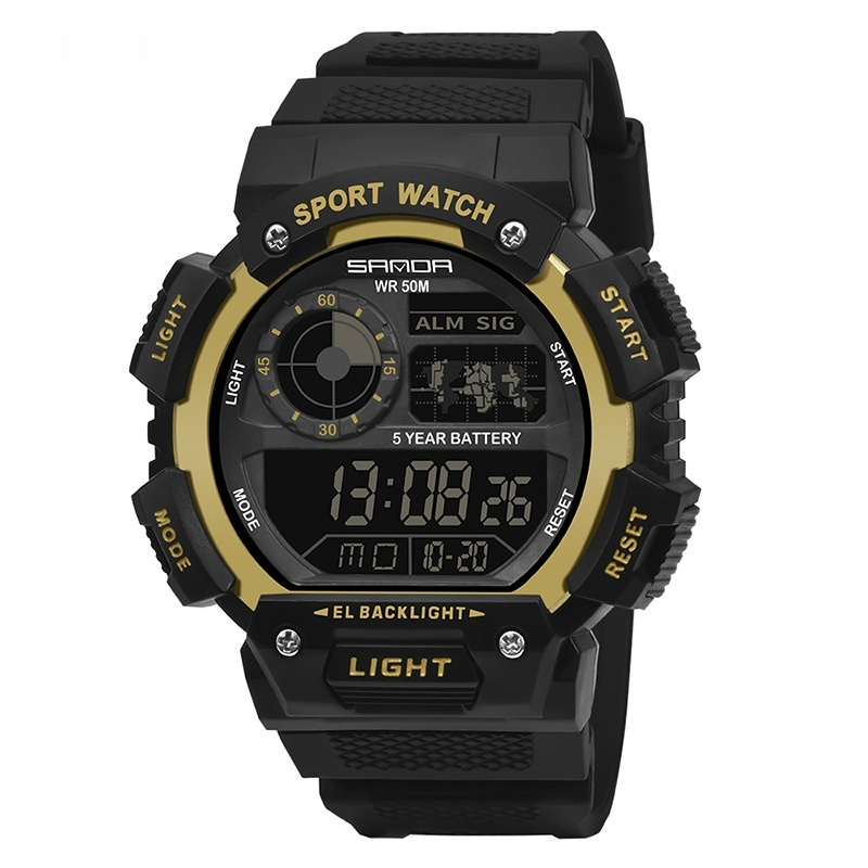 Multifunctional Water-resistant Luminous Single-display Digital Watch For Sports