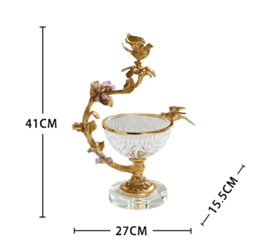 Brass Crystal Glass Storage Jar Ornament A Sophisticated Fruit Bowl For The Living Room