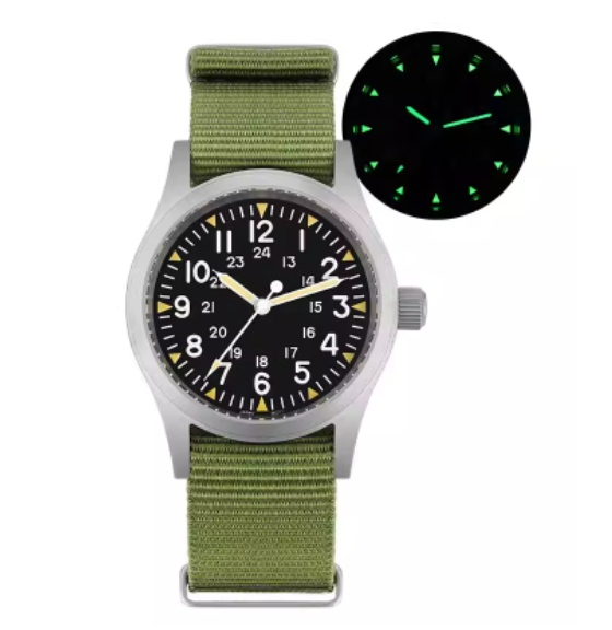 Retro Military Watch With A Quartz Second Hand