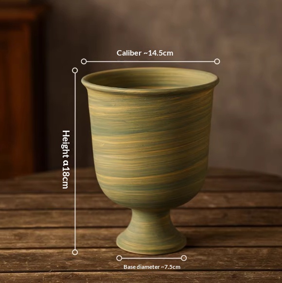 Ceramic Flower Pot Pedestal Wine Glass Ornament And Vase