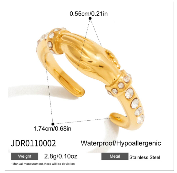 Stainless Steel Zircon Ring For Women