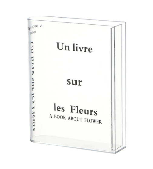 Acrylic High-transparency Book-shaped Vasestylish Clear Decorative Piece For Hydroponic Flower Arrangements