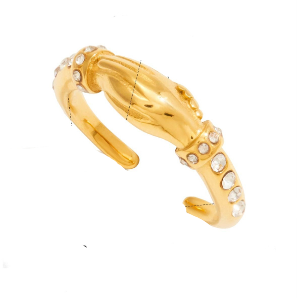 Stainless Steel Zircon Ring For Women