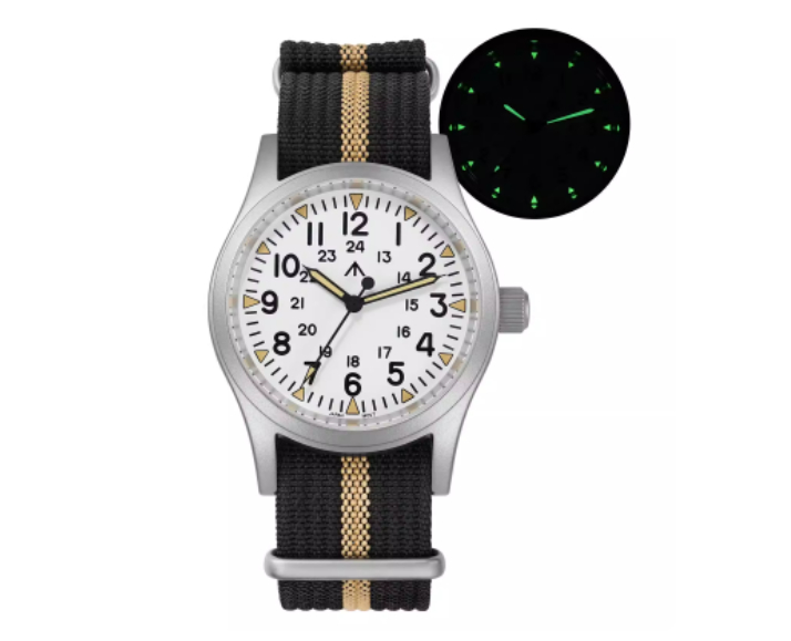 Retro Military Watch With A Quartz Second Hand