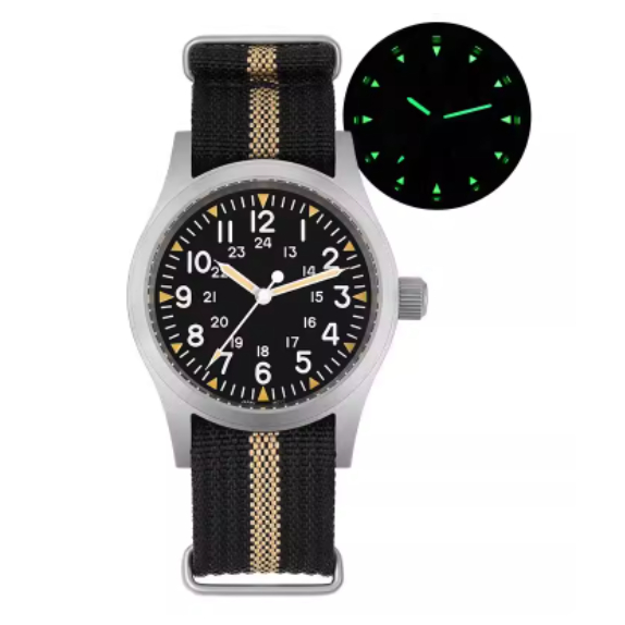 Retro Military Watch With A Quartz Second Hand