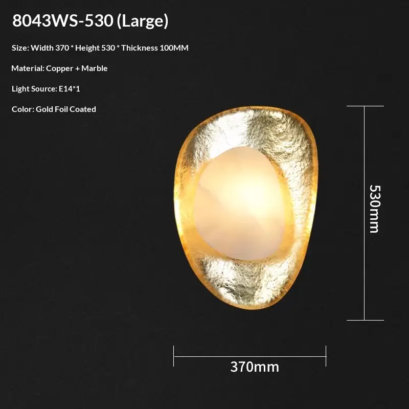 Light-luxury Vintage Solid-copper Marble Wall Sconce