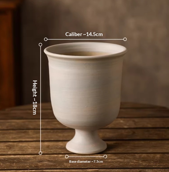 Ceramic Flower Pot Pedestal Wine Glass Ornament And Vase