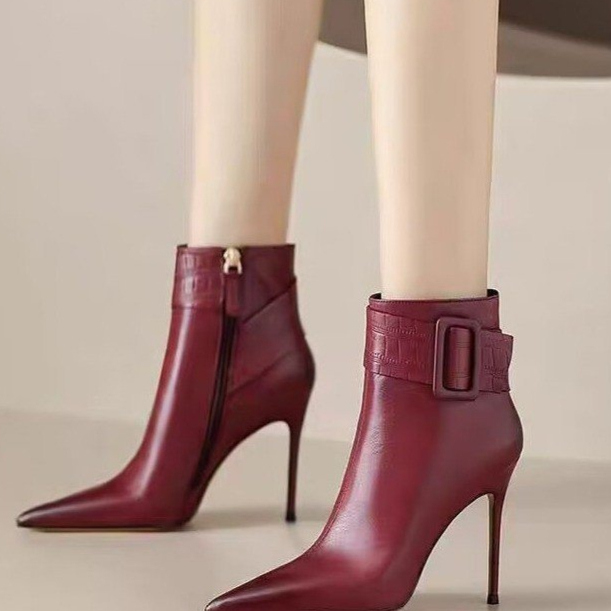 Womens Pointed-toe Stiletto Short Booties