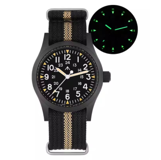 Retro Military Watch With A Quartz Second Hand