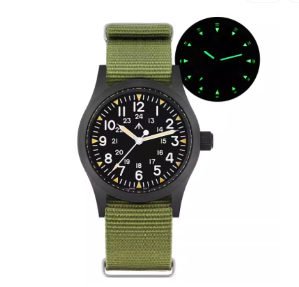 Retro Military Watch With A Quartz Second Hand