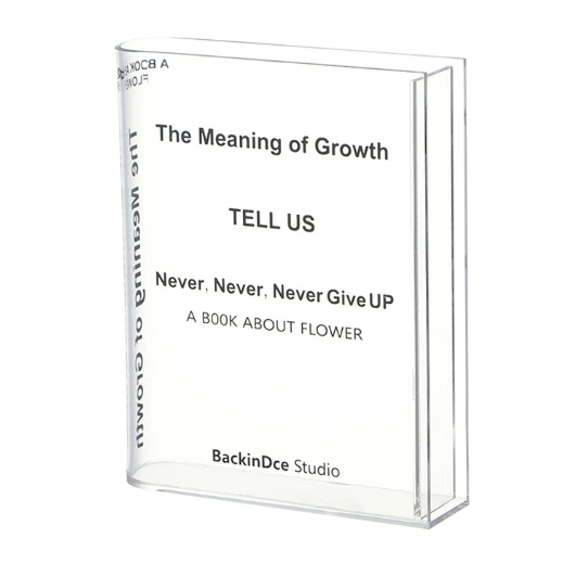 Acrylic High-transparency Book-shaped Vasestylish Clear Decorative Piece For Hydroponic Flower Arrangements