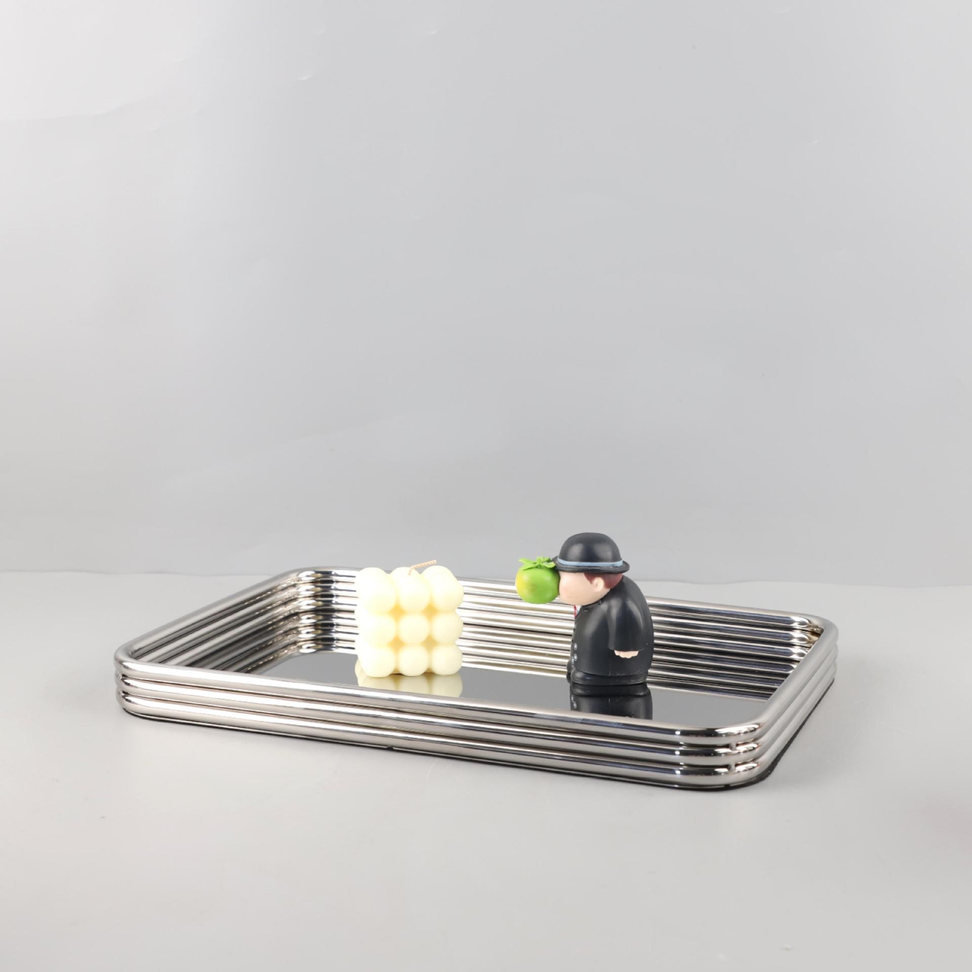 Minimalist Stainless Steel Rectangular Aromatherapy Storage Tray Ornament
