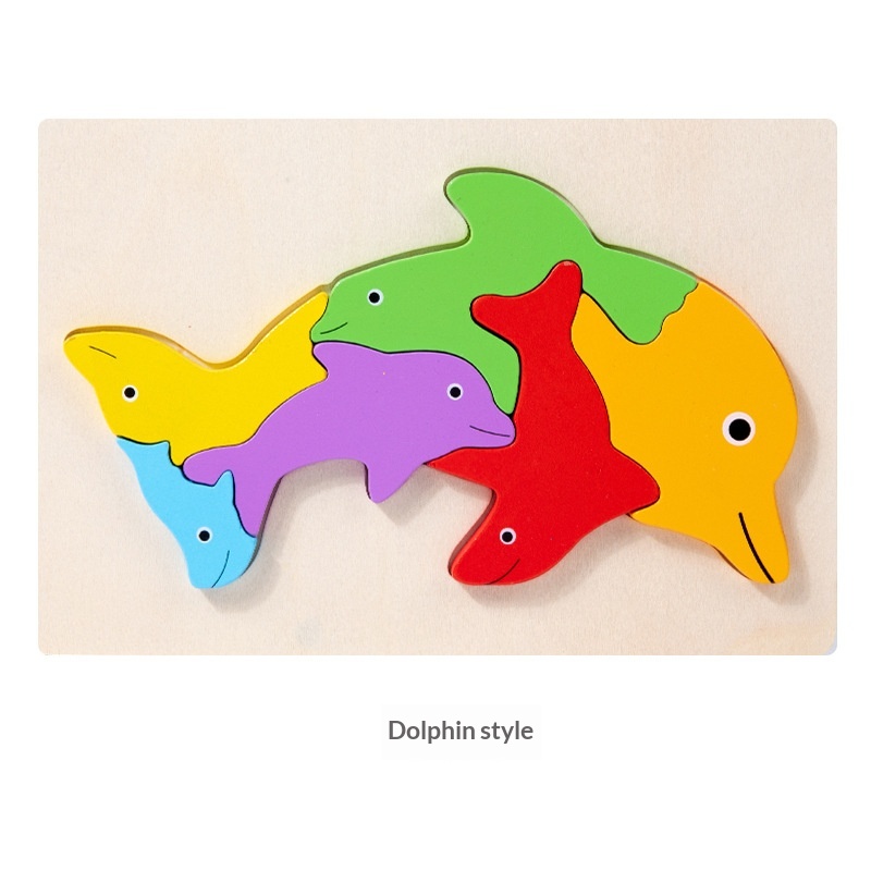Wooden Dinosaur Animal Shape-Matching Grasping Board For Early Childhood Learning