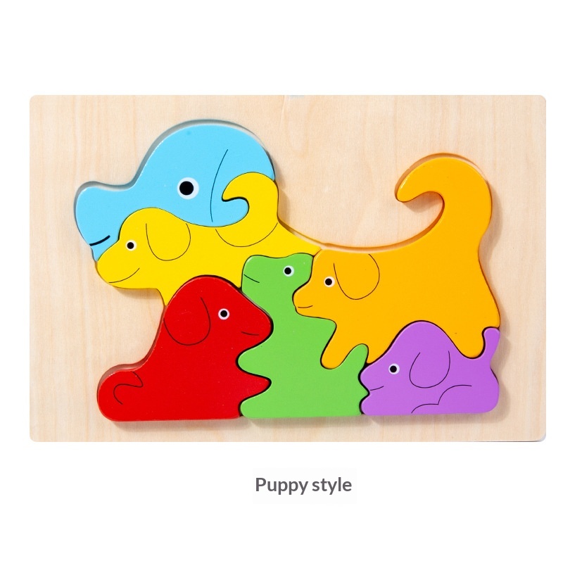 Wooden Dinosaur Animal Shape-Matching Grasping Board For Early Childhood Learning