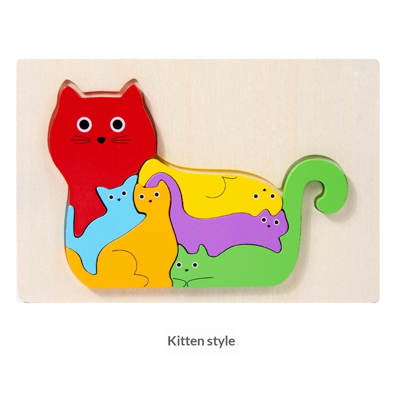 Wooden Dinosaur Animal Shape-Matching Grasping Board For Early Childhood Learning