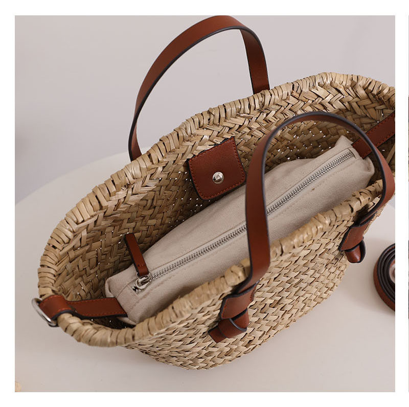 Natural Straw French-Style Single-Shoulder Woven Bag