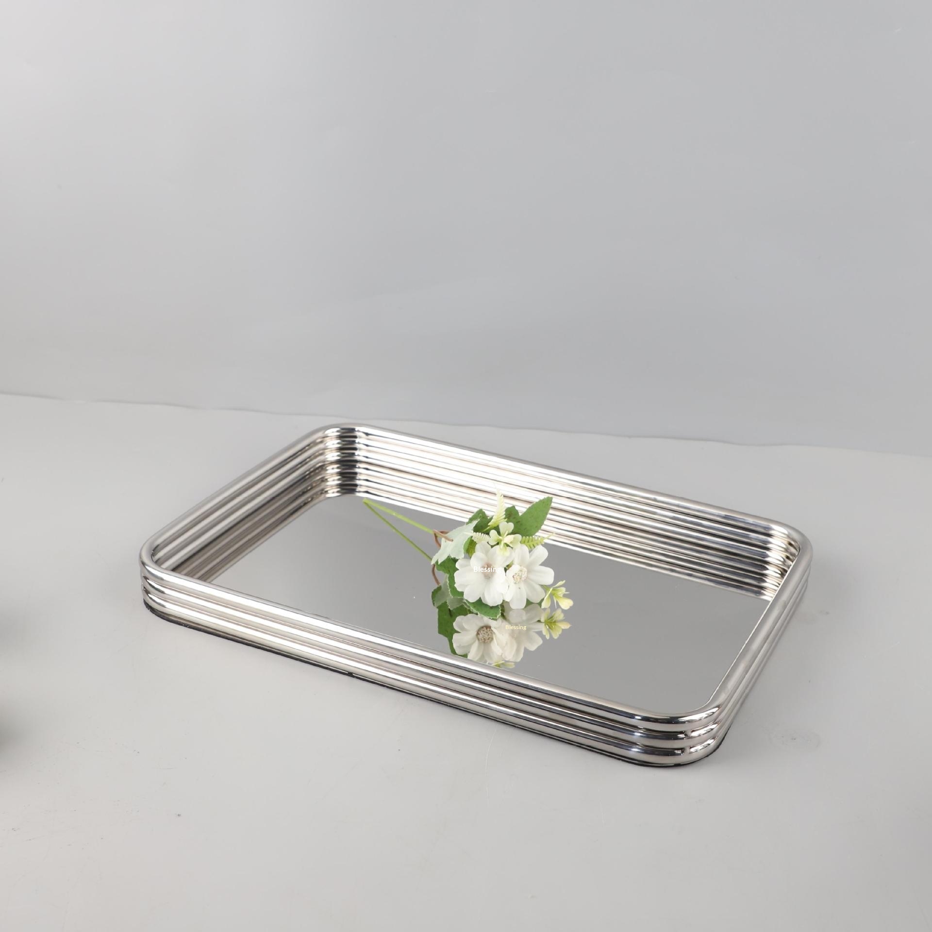 Minimalist Stainless Steel Rectangular Aromatherapy Storage Tray Ornament