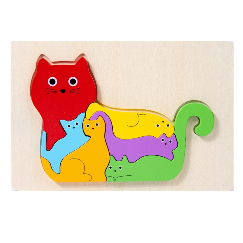 Wooden Dinosaur Animal Shape-Matching Grasping Board For Early Childhood Learning