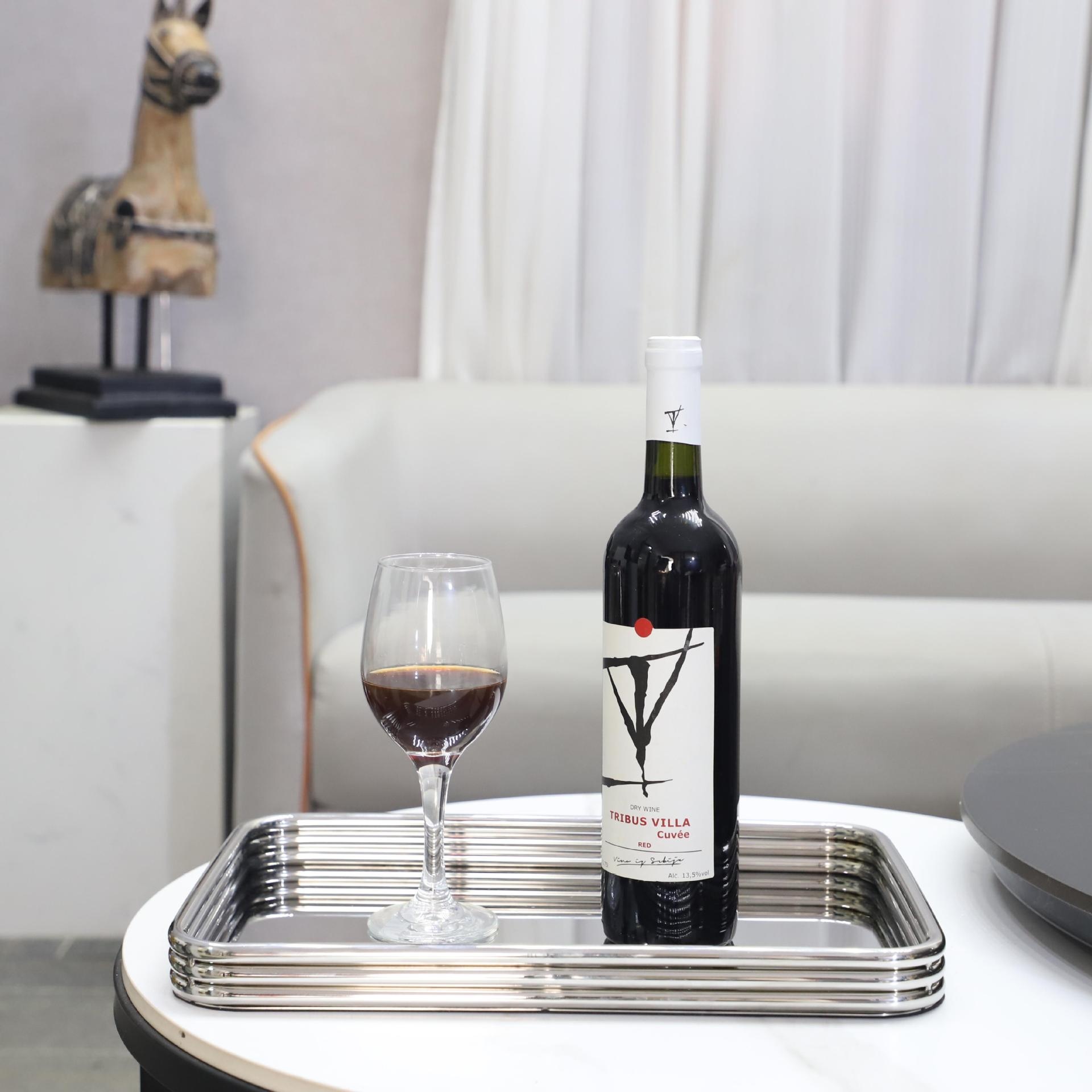 Minimalist Stainless Steel Rectangular Aromatherapy Storage Tray Ornament