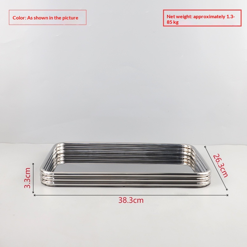 Minimalist Stainless Steel Rectangular Aromatherapy Storage Tray Ornament