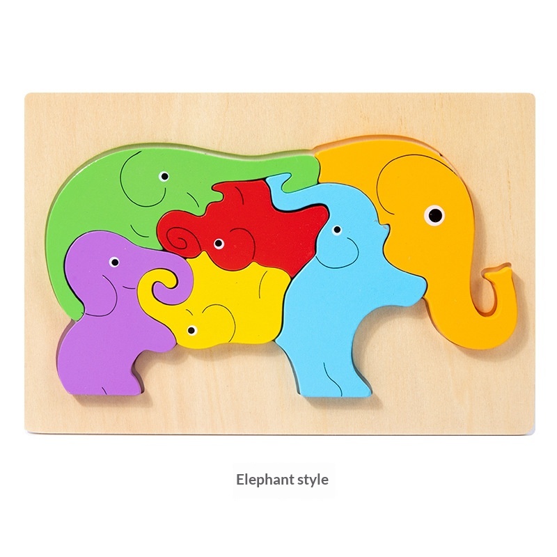 Wooden Dinosaur Animal Shape-Matching Grasping Board For Early Childhood Learning