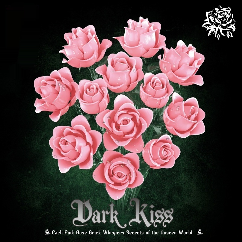 Black Rose Eternal Flower Bouquet Building Block Assembly Toy