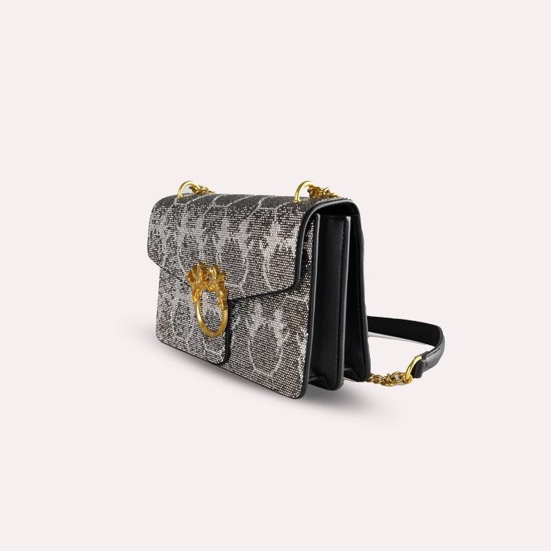 Rhinestone Crossbody Chain Bag