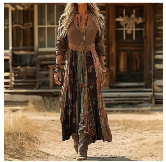 Retro Casual Plaid Womens Elegant Long-sleeve Dress