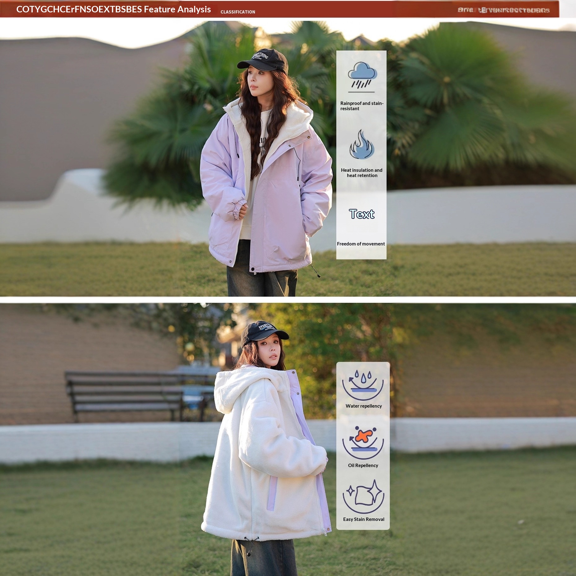 Unisex Reversible Cotton Coat For Outdoor Wear