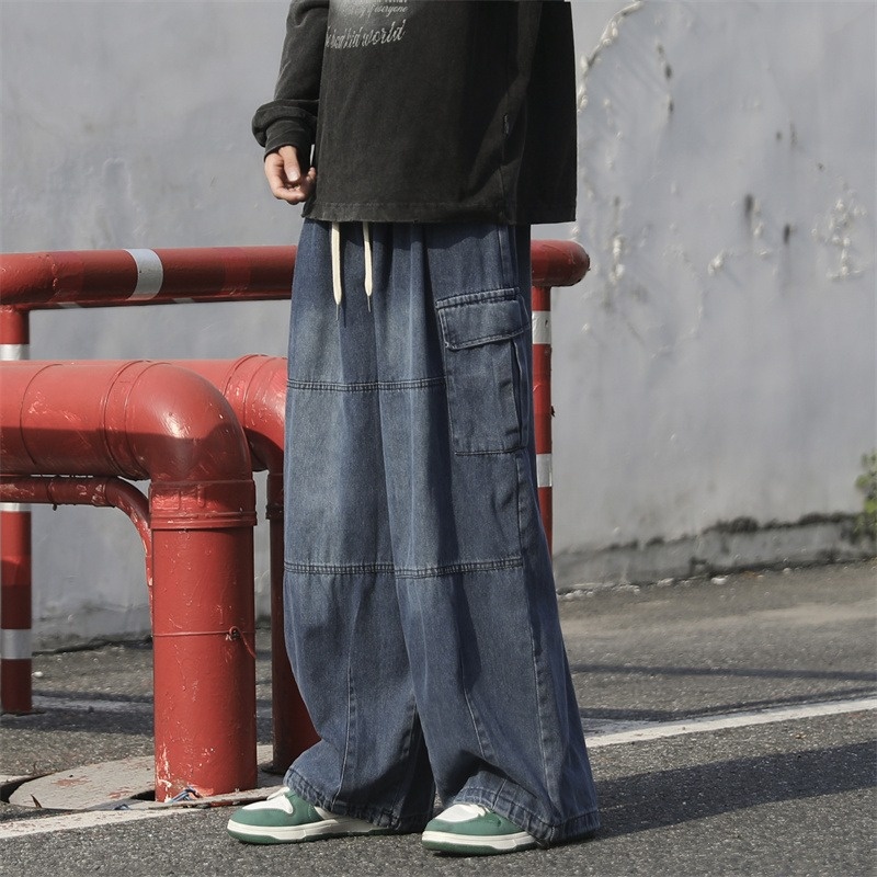 Hong Kong Streetwear Mid-Rise Straight-Leg Jeans S-3 XL 12