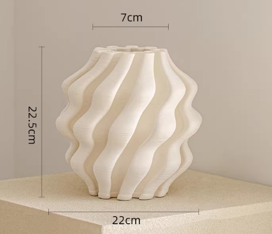 Pleated Ceramic Vase, picture 3 of 6