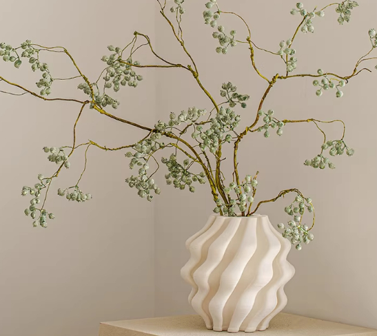 Pleated Ceramic Vase, picture 1 of 6